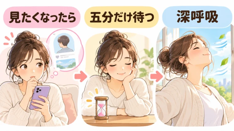 衝動と行動の間に短い時間を挟むと、気持ちを落ち着いて選びやすくなります。