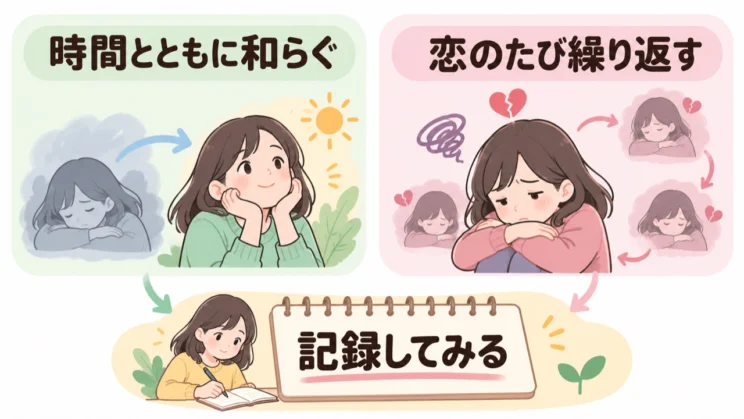 落ち込みの続き方を記録すると、一時的か繰り返すくせかを考えやすくなります。