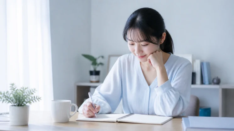 事実と別の見方をノートで整理すると、不安を少し距離を置いて眺めやすくなります。