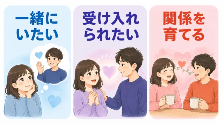 親和欲求は、一緒にいたい、受け入れられたいという思いを通して、関係を育てる土台になります。