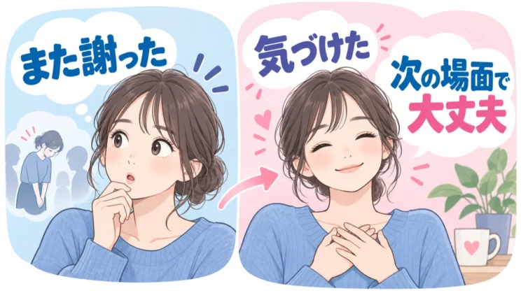 とっさに謝っても、気づけたことを次の場面に生かせます。
