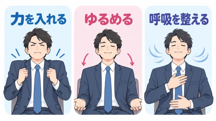 短い練習でも、体が落ち着く感覚に気づくきっかけになります。
