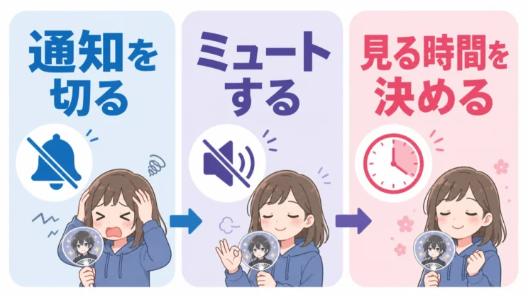 通知や表示範囲、見る時間はあとで戻せるため、大きな決断の前に小さく調整できます。