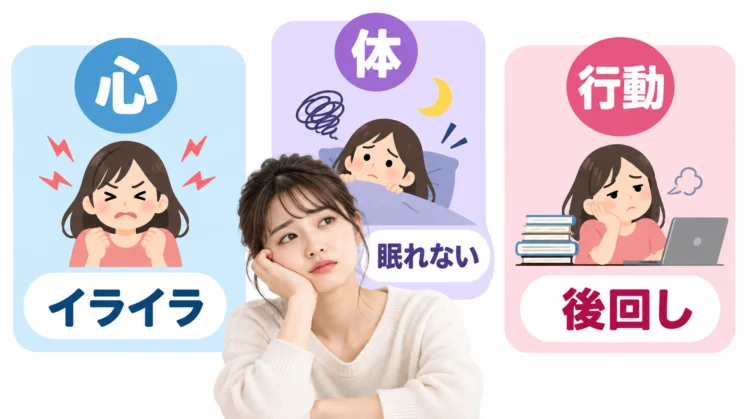 心・体・行動の変化を、以前の自分と比べる手がかりにします。