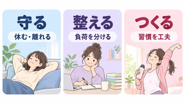 守る・整える・つくるのどの段階かで、選ぶ行動は変わります。